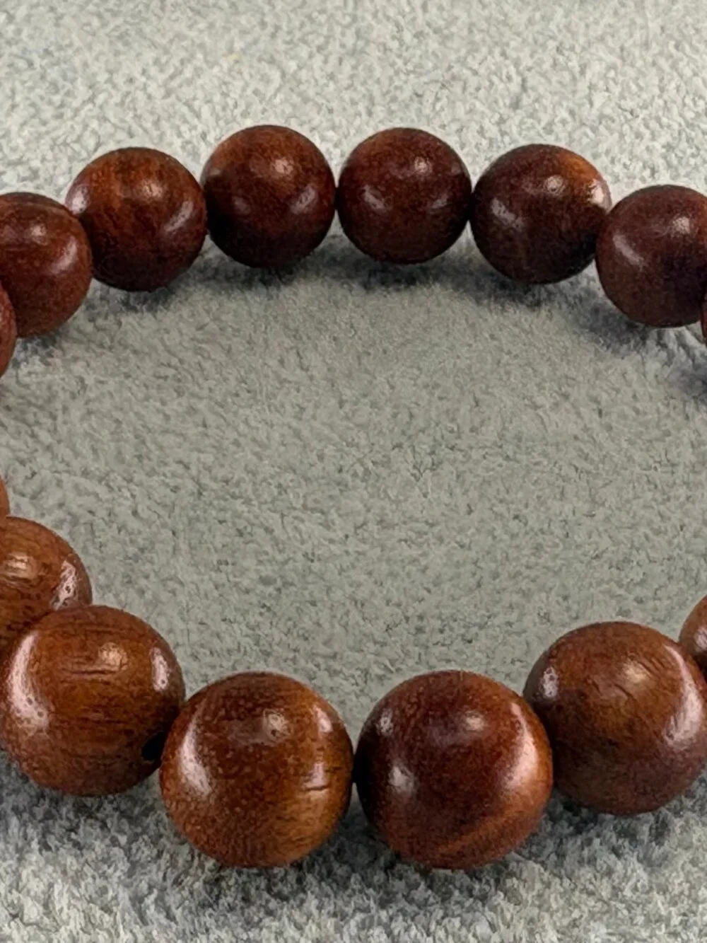 Natural Burma Padauk Wood Bead Bracelet 10mmx19 Rosewood Meditation Mala 9.19g